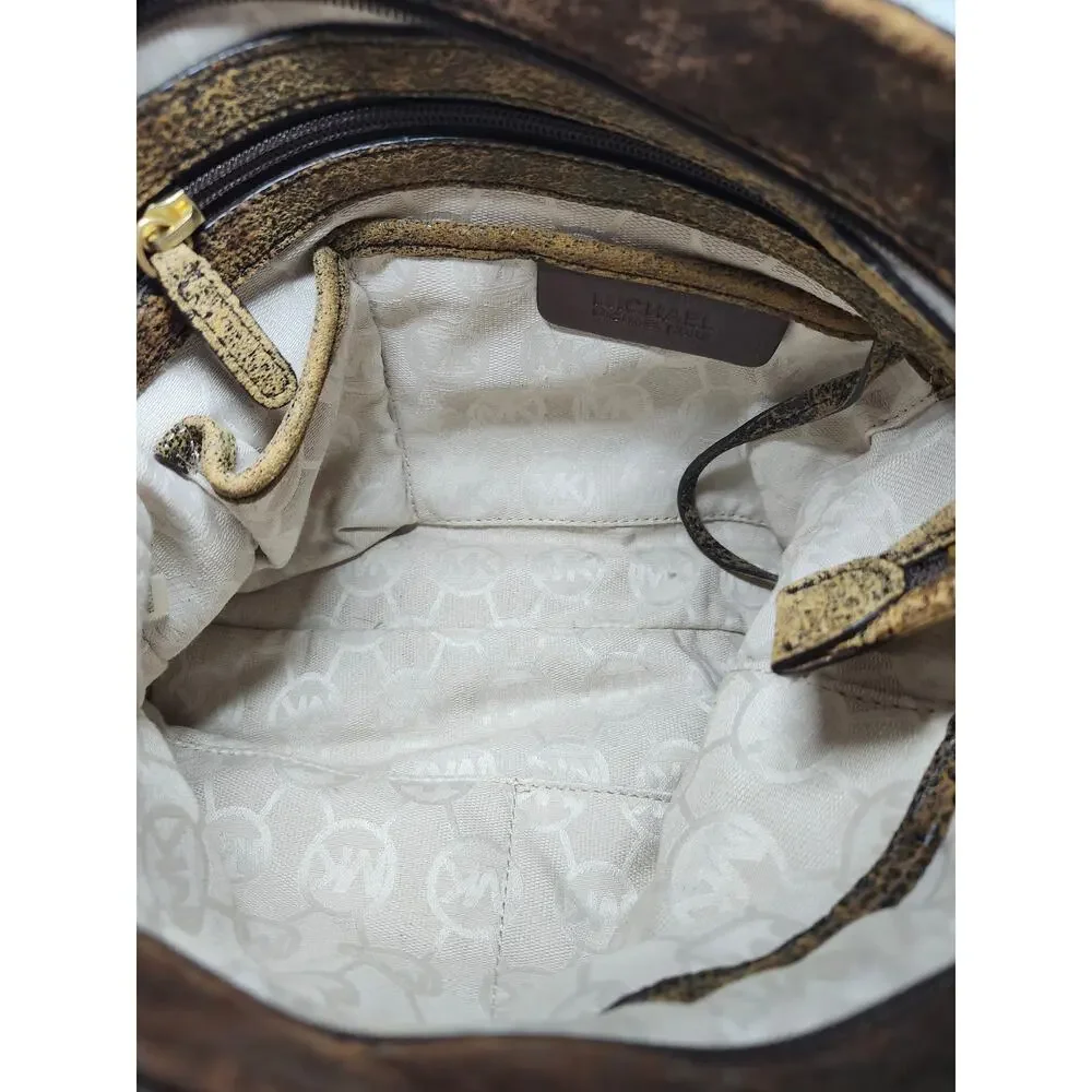 Michael Kors Padlock Bronze Leather Crossbody Bag Y2K Metallic